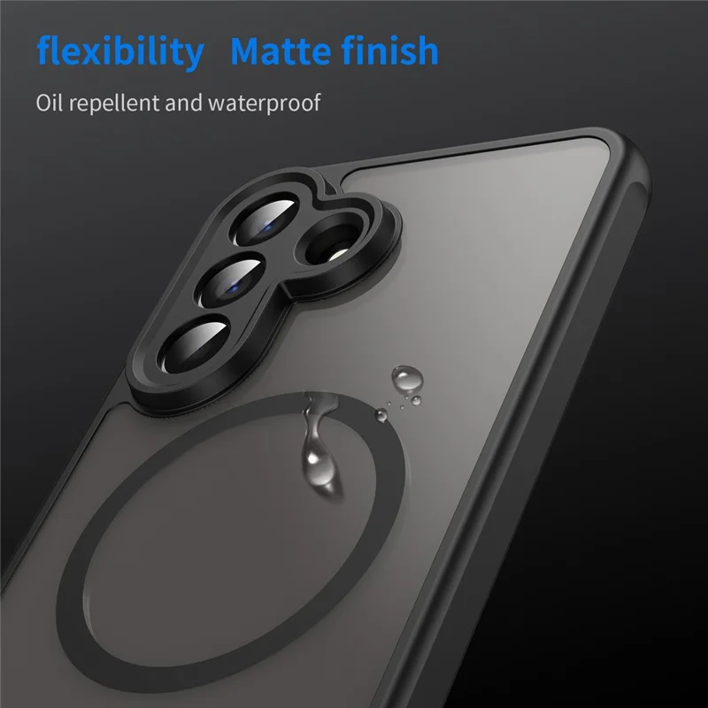 Étui magnétique pour Samsung Galaxy A57, housse anti-chute en PC + TPU - Noir