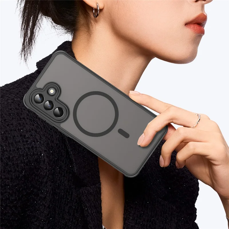 Étui magnétique pour Samsung Galaxy A57, housse anti-chute en PC + TPU - Noir