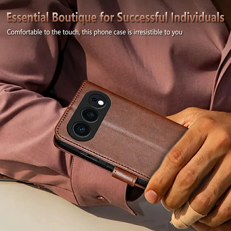 AZNS Per Honor 500 5G Custodia Anti-Graffio Supporto in Pelle PU Portafoglio Cover per Telefono - Marrone