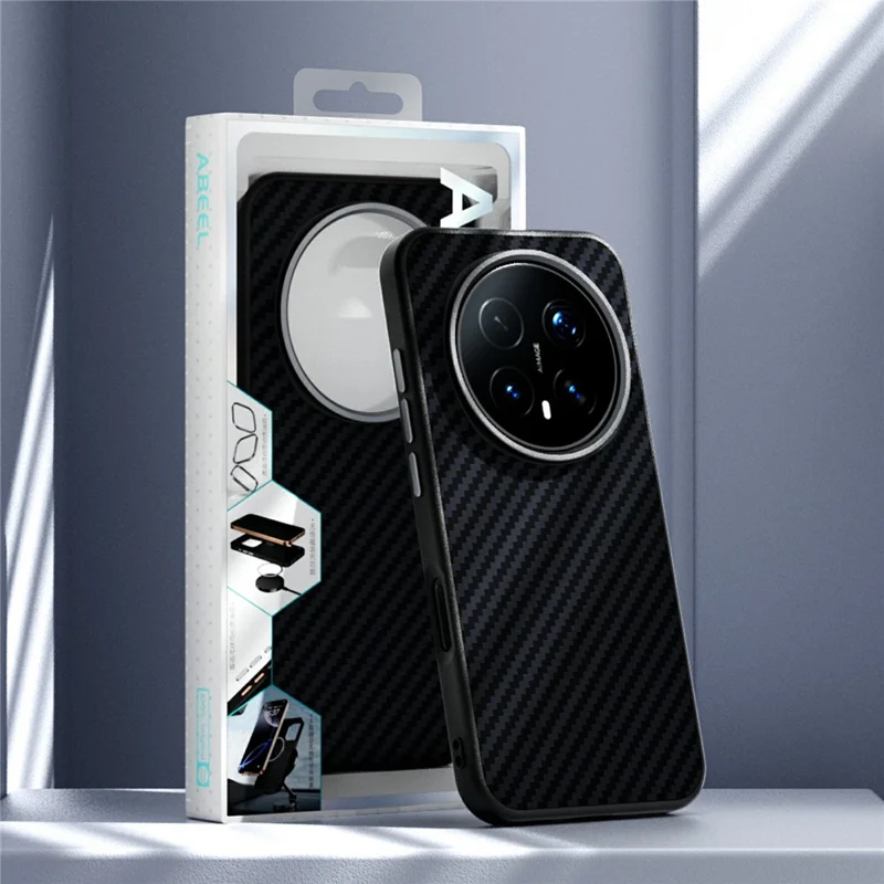 ABEEL لجهاز Honor Magic8 5G غطاء مغناطيسي بتصميم ألياف الكربون - أسود