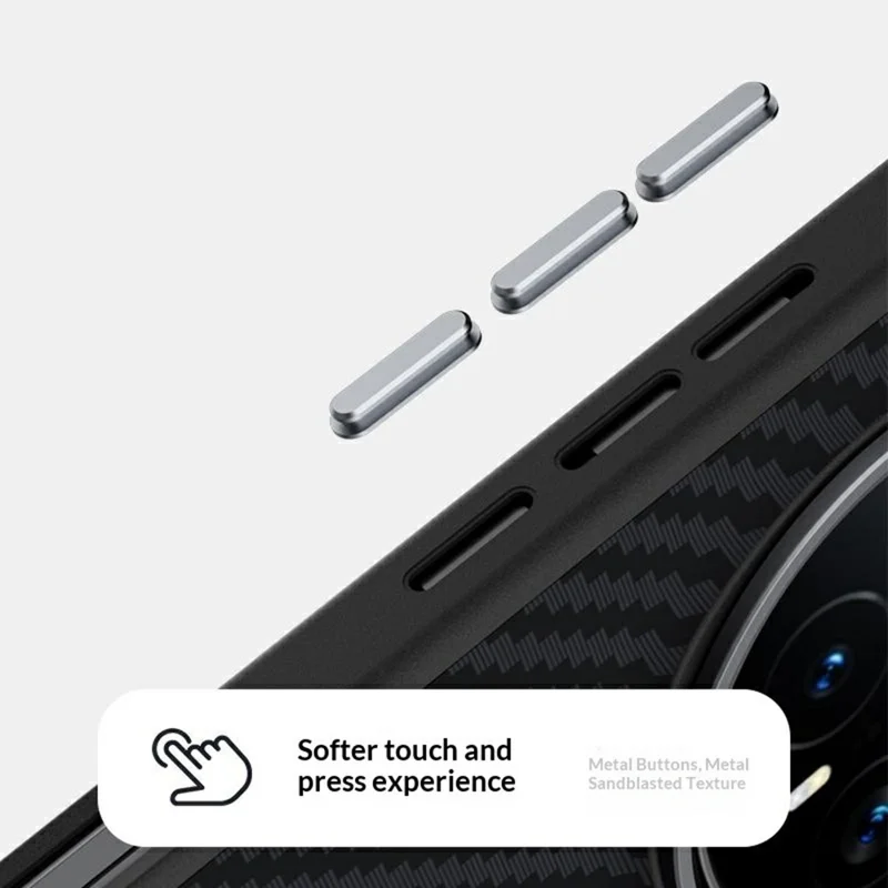 ABEEL Für Honor Magic8 Pro 5G Magnetische Hülle Kohlefaser-Optik Handy-Rückseite - Schwarz