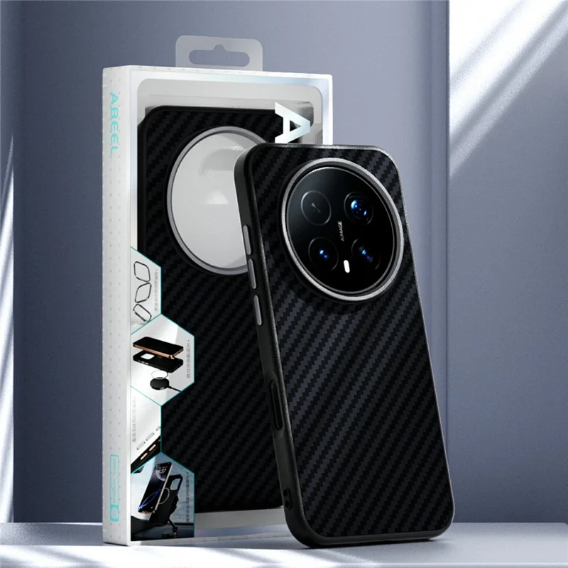 ABEEL Für Honor Magic8 Pro 5G Magnetische Hülle Kohlefaser-Optik Handy-Rückseite - Schwarz