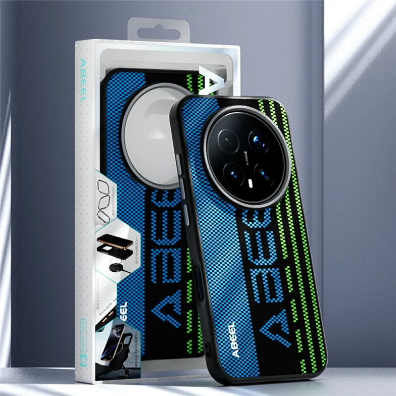 ABEEL For Honor Magic8 Pro 5G Magnetic Case Micro-Embossing 6D Printed PC TPU Aluminum Alloy Leather Phone Cover - Outstanding No. 1