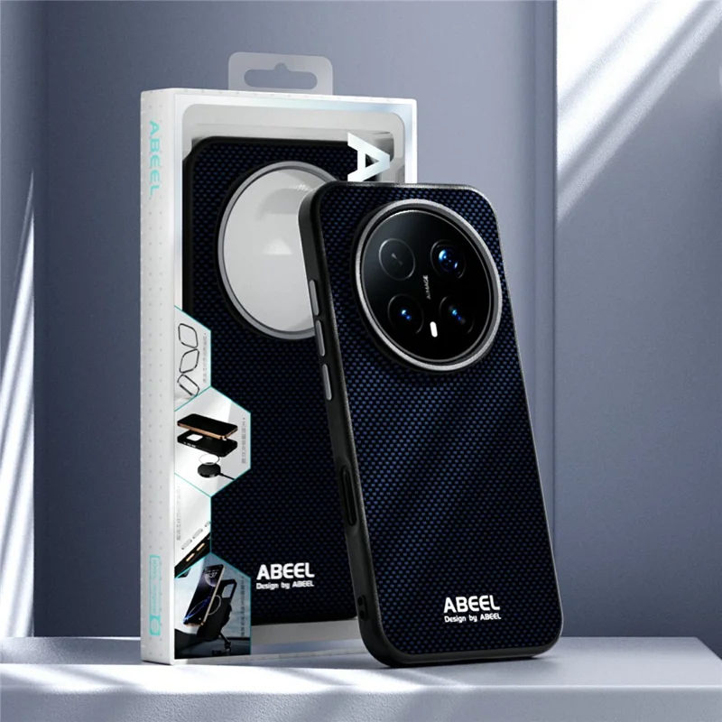 ABEEL pour Honor Magic8 Pro 5G étui magnétique imprimé en PC TPU aluminium cuir - Noir