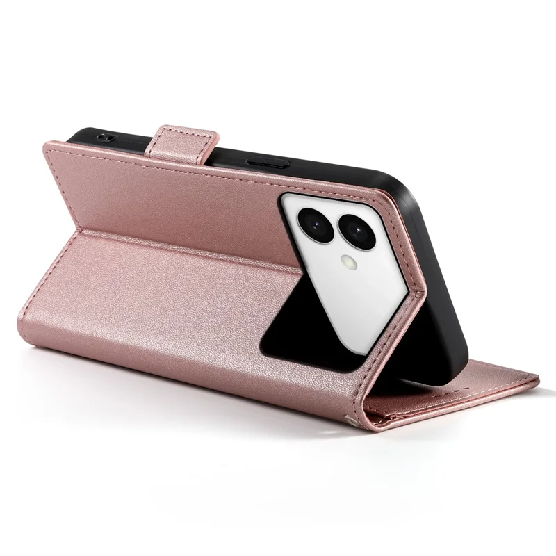 Für Samsung Galaxy S26 Edge Stand Case PU-Leder-Mappen-Handyhülle - Roségold