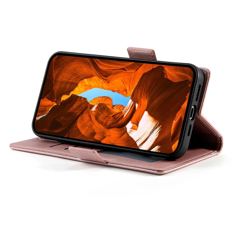 Für Samsung Galaxy S26 Edge Stand Case PU-Leder-Mappen-Handyhülle - Roségold