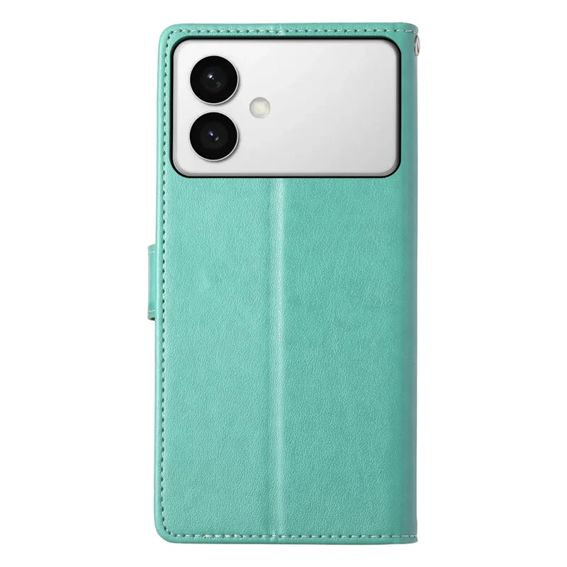 For Samsung Galaxy S26 Edge Wallet Case Butterfly Floral Imprint PU Leather Phone Cover with Wrist Strap - Green