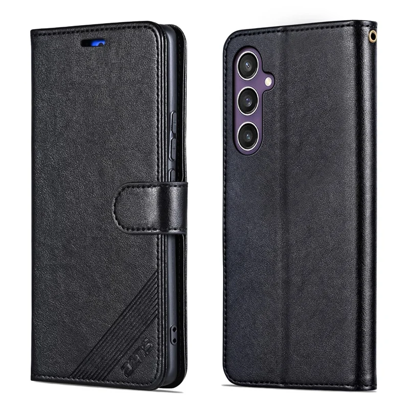 Funda AZNS para Samsung Galaxy A37, carcasa antirrayones con soporte y billetera de cuero PU - Negro