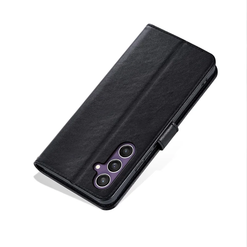 Funda AZNS para Samsung Galaxy A37, carcasa antirrayones con soporte y billetera de cuero PU - Negro