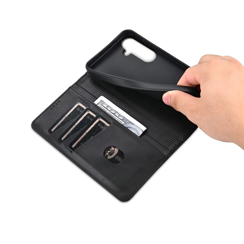 AZNS Für Samsung Galaxy A37 Tasche Rindsleder-Optik PU-Leder Brieftasche Handyhülle - Schwarz