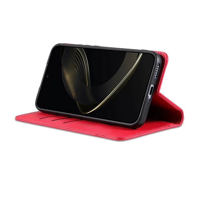 AZNS For Samsung Galaxy A37 5G Case Cowhide Texture PU Leather Wallet Phone Cover - Red