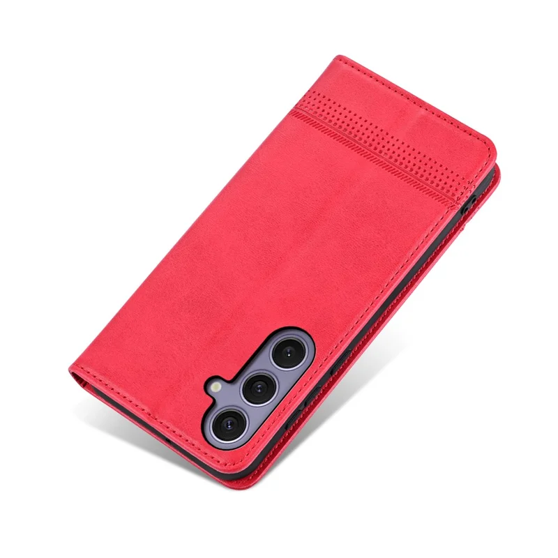 AZNS For Samsung Galaxy A37 5G Case Cowhide Texture PU Leather Wallet Phone Cover - Red