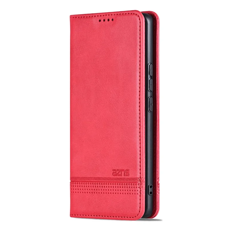 AZNS For Samsung Galaxy A37 5G Case Cowhide Texture PU Leather Wallet Phone Cover - Red