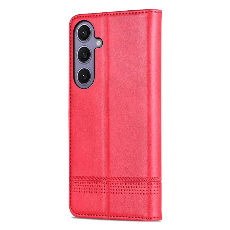 AZNS For Samsung Galaxy A37 5G Case Cowhide Texture PU Leather Wallet Phone Cover - Red