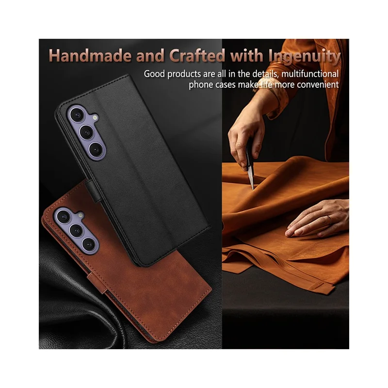 AZNS Чехол для Samsung Galaxy A57 из искусственной кожи с отделением для карт - Коричневый