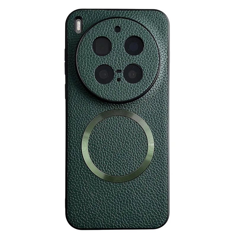 For vivo X300 Pro 5G Magnetic Case PU Leather + TPU Phone Back Cover - Green