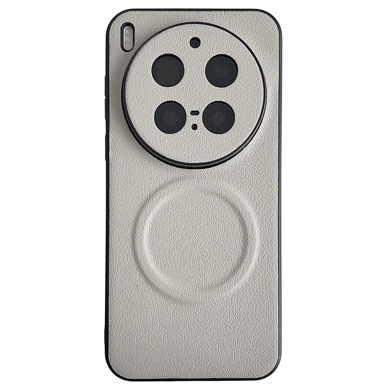 For vivo X300 Pro 5G Magnetic Case PU Leather + TPU Phone Back Cover - White