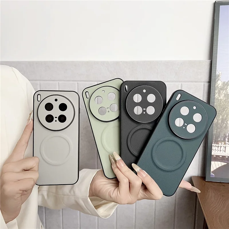 For vivo X300 Pro 5G Magnetic Case PU Leather + TPU Phone Back Cover - White