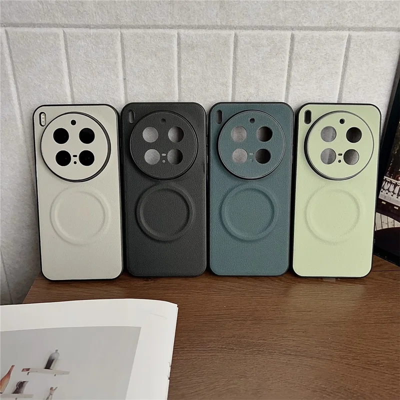 For vivo X300 Pro 5G Magnetic Case PU Leather + TPU Phone Back Cover - White