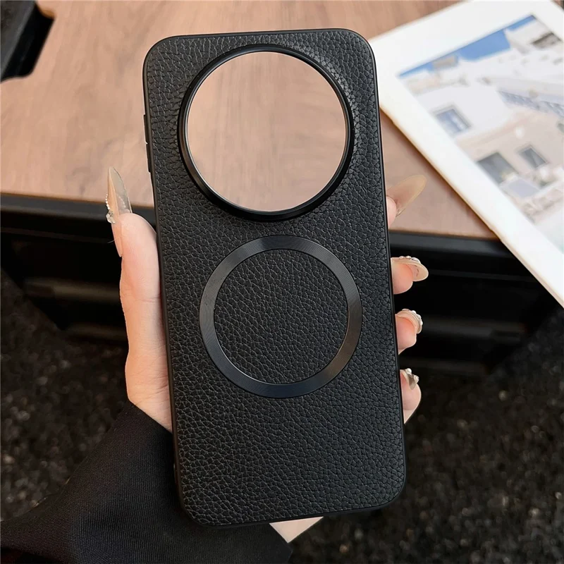 Etui magnetyczne do Huawei Mate 80, faktura krokodylowa, skóra PU + pokrywa tylna z TPU - Czarny