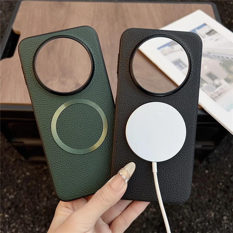 Etui magnetyczne do Huawei Mate 80, faktura krokodylowa, skóra PU + pokrywa tylna z TPU - Czarny