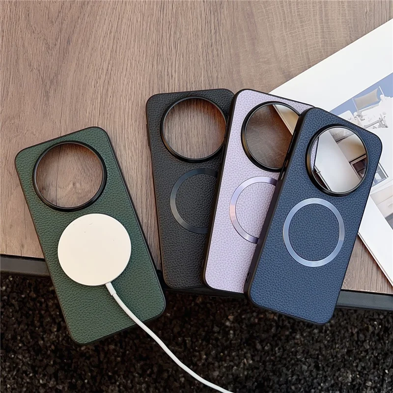 Etui magnetyczne do Huawei Mate 80, faktura krokodylowa, skóra PU + pokrywa tylna z TPU - Czarny