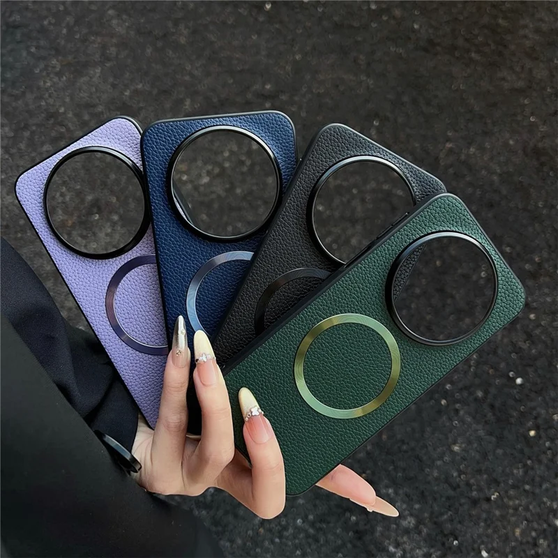 Etui magnetyczne do Huawei Mate 80, faktura krokodylowa, skóra PU + pokrywa tylna z TPU - Czarny