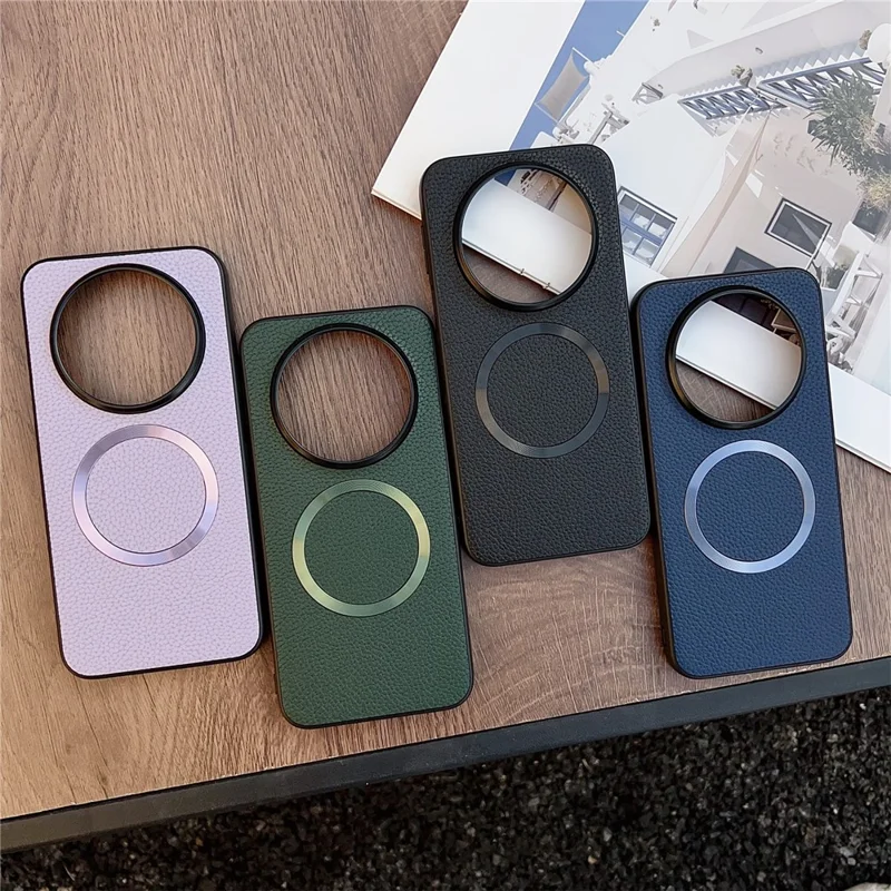 Etui magnetyczne do Huawei Mate 80, faktura krokodylowa, skóra PU + pokrywa tylna z TPU - Czarny