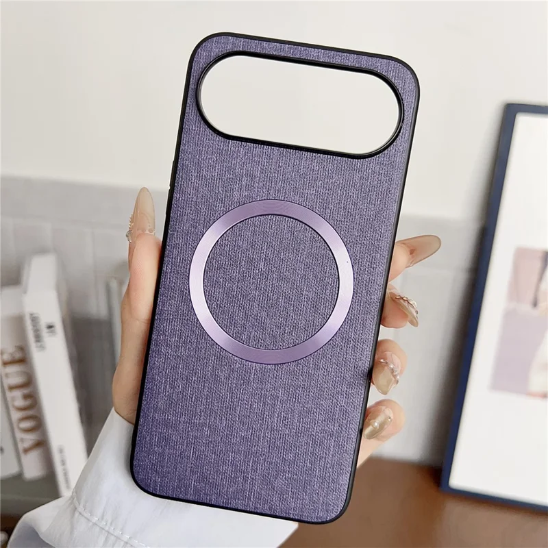 For Honor 500 5G Magnetic Case Drop-Proof TPU + Cloth Back Phone Cover - Purple