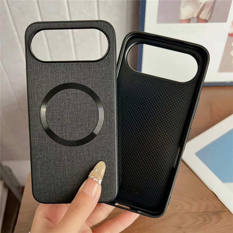 For Honor 500 5G Magnetic Case Drop-Proof TPU + Cloth Back Phone Cover - Purple