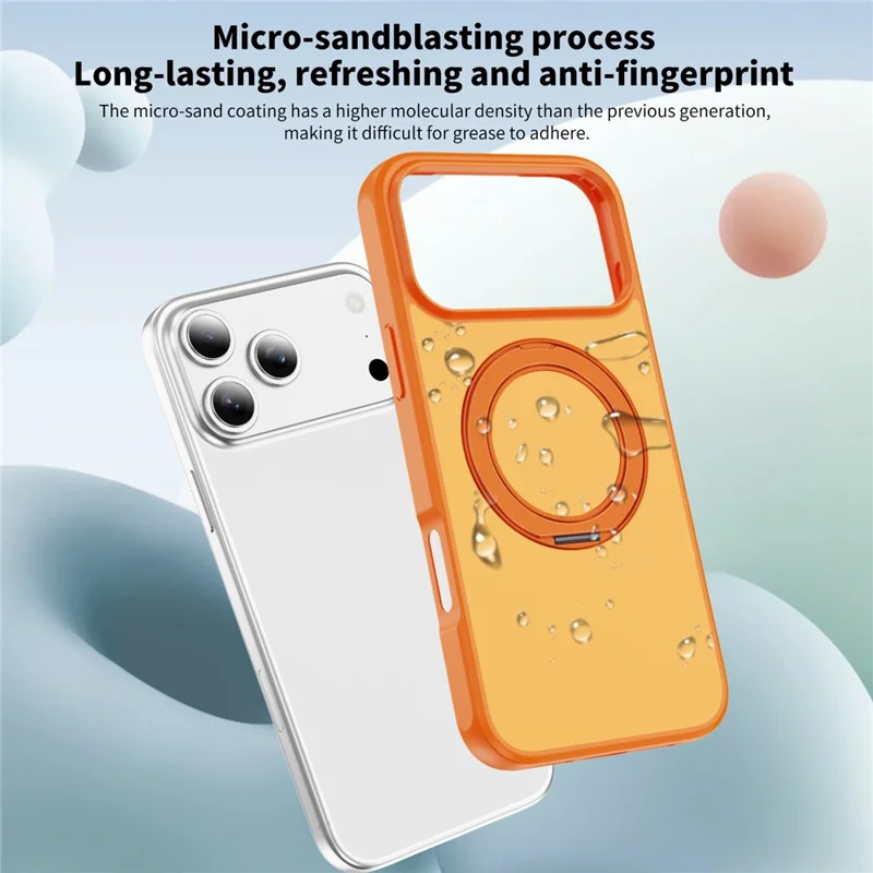 For iPhone 17 Pro Max Magnetic Case with Kickstand Dual Color Anti Drop Protective Phone Cover - Orange