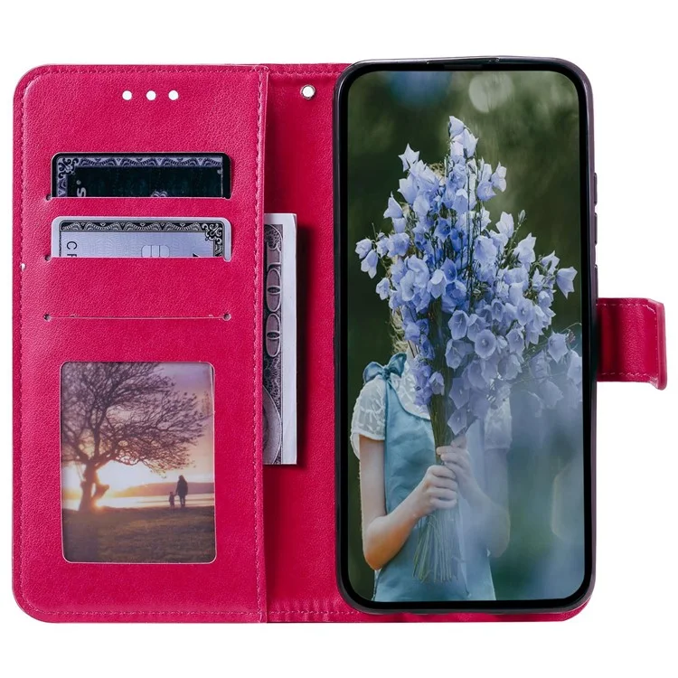 Mandala Flower Impresso PU Couro Caso Para Xiaomi Redmi Nota 12 Pro+ 5g, Flip Stand Magnetic Protection Tampa Carteira - Rosa