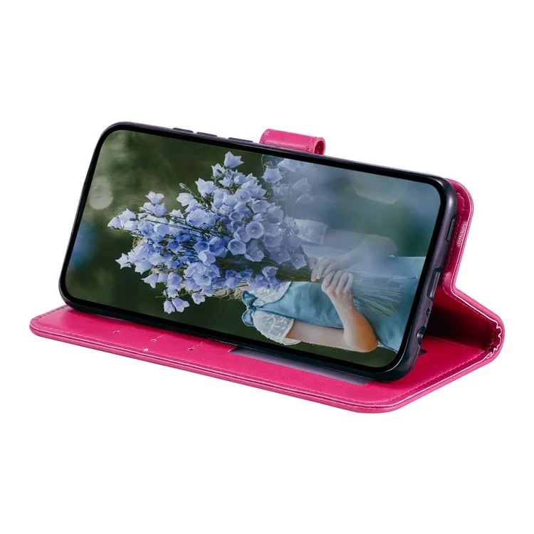 Mandala Flower Impresso PU Couro Caso Para Xiaomi Redmi Nota 12 Pro+ 5g, Flip Stand Magnetic Protection Tampa Carteira - Rosa