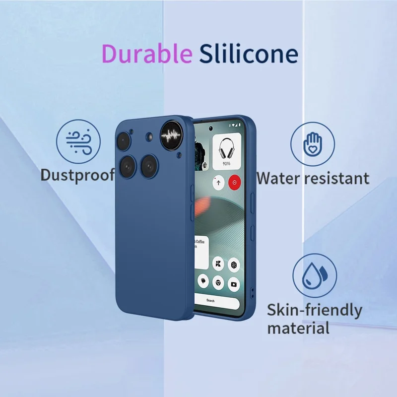 For Nothing Phone (3) 5G Case Liquid Silicone Feel Soft TPU Protective Phone Cover - Blue