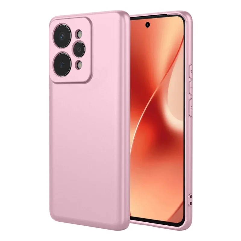 Coque pour Realme 15 5G, effet silicone liquide, housse de protection souple en TPU - Rose