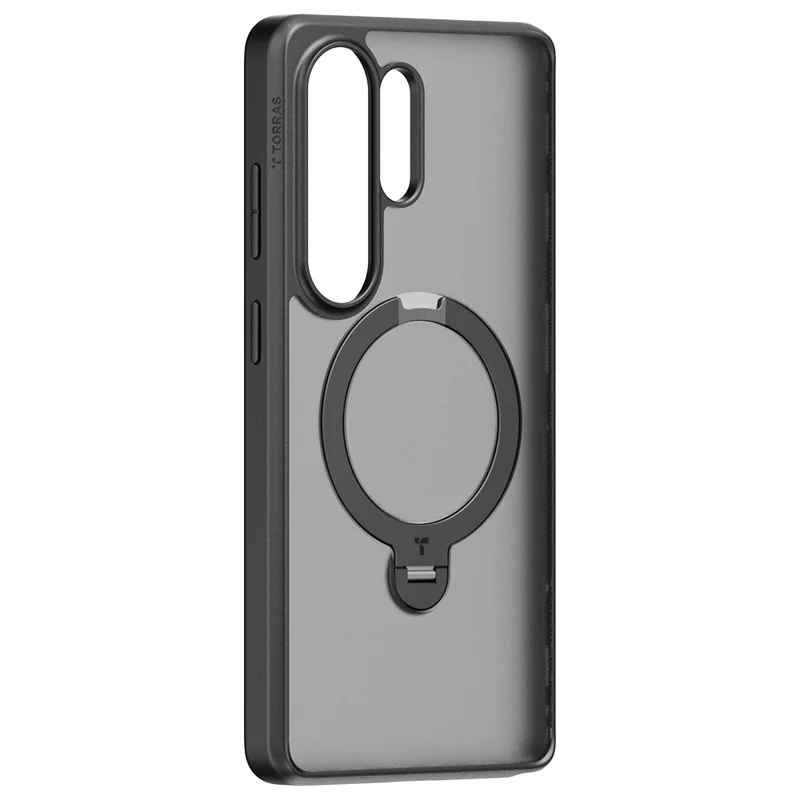 TORRAS Ostand Q3 Spin Series For Samsung Galaxy S26 Ultra Case Magnetic Rotating Kickstand PC + TPU Phone Cover - Black