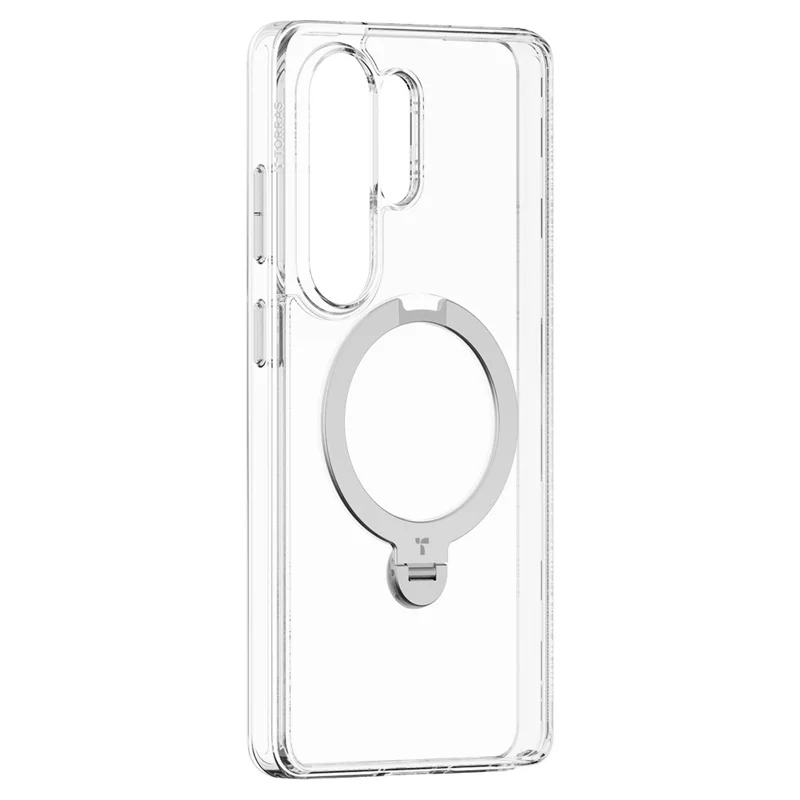 TORRAS Ostand Q3 Spin Series For Samsung Galaxy S26 Ultra Case Magnetic Rotating Kickstand PC + TPU Phone Cover - Transparent
