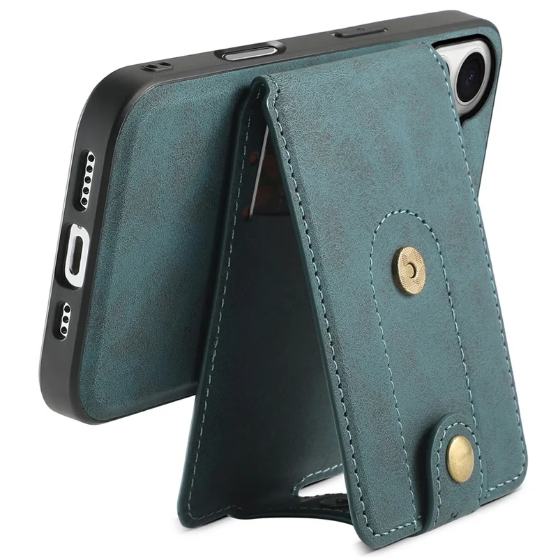 DENIOR D14 pour iPhone 17 Étui Magnétique avec Porte-cartes Détachable et Support Téléphone - Bleu