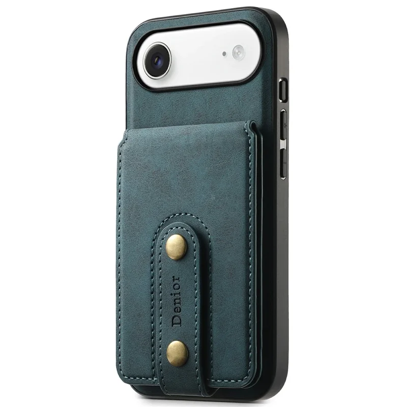 DENIOR D14 For iPhone Air Magnetic Case with Detachable Card Holder Kickstand PU+TPU+PC Phone Cover - Green