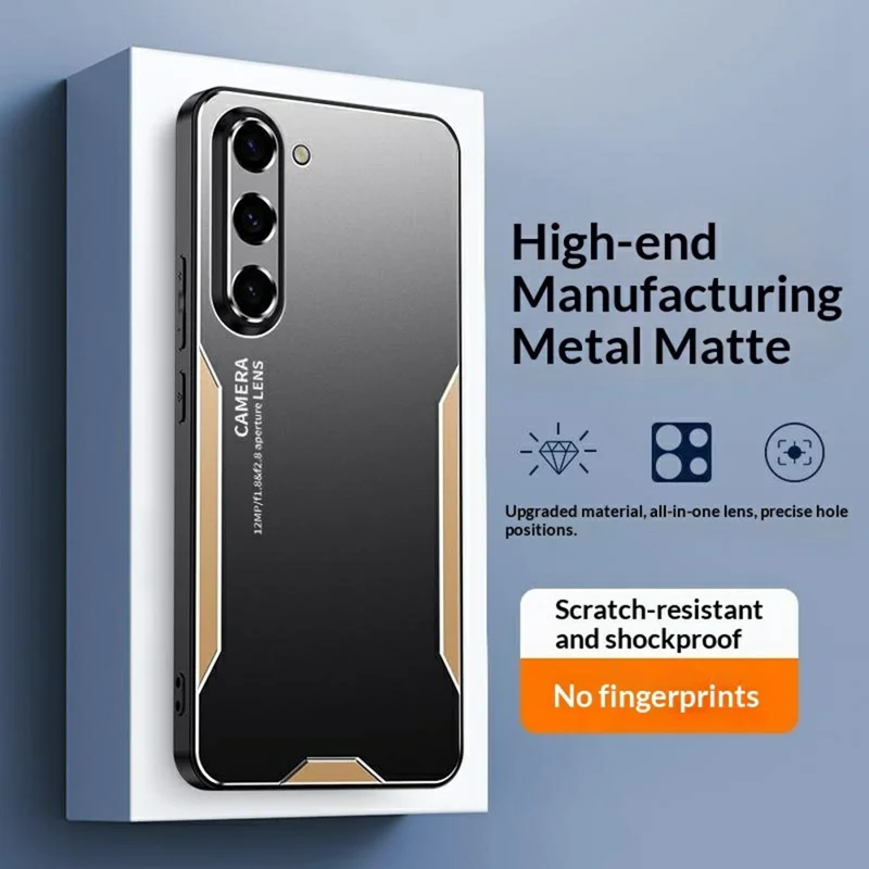 Coque pour Samsung Galaxy A37 en alliage d'aluminium, TPU, PC - Or