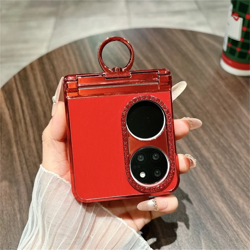 حالة لهواوي P50 جيب حالة هاتف أنماط الحصان للسنة الجديدة مع حامل خاتم وغشاء شاشة خلفي من الزجاج المقوى