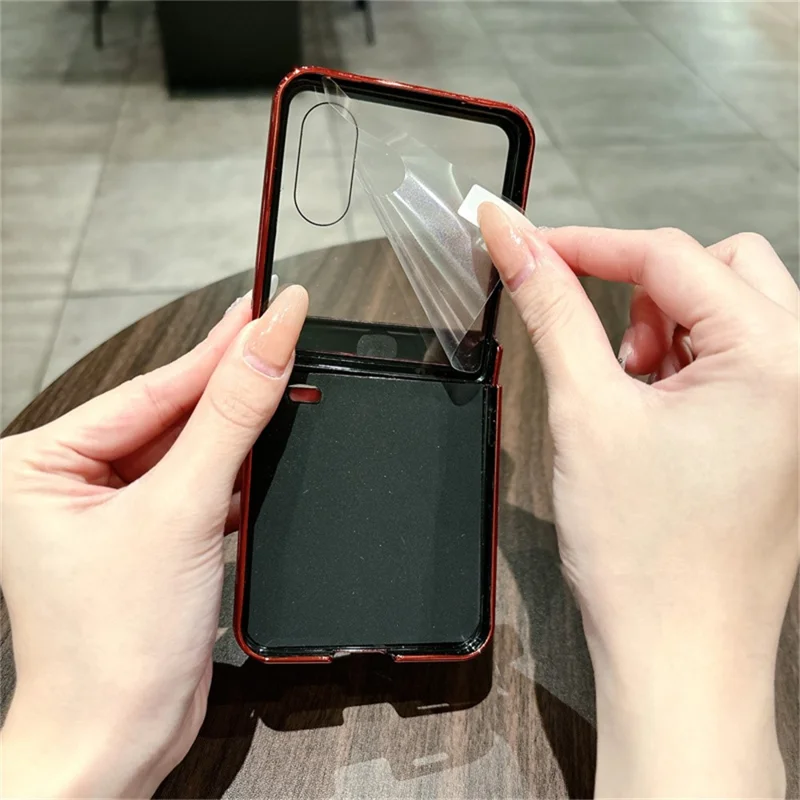 For Honor Magic V Flip 2 Case New Year Horse Pattern PC Phone Cover with Ring Holder and Tempered Glass Rear Screen Film