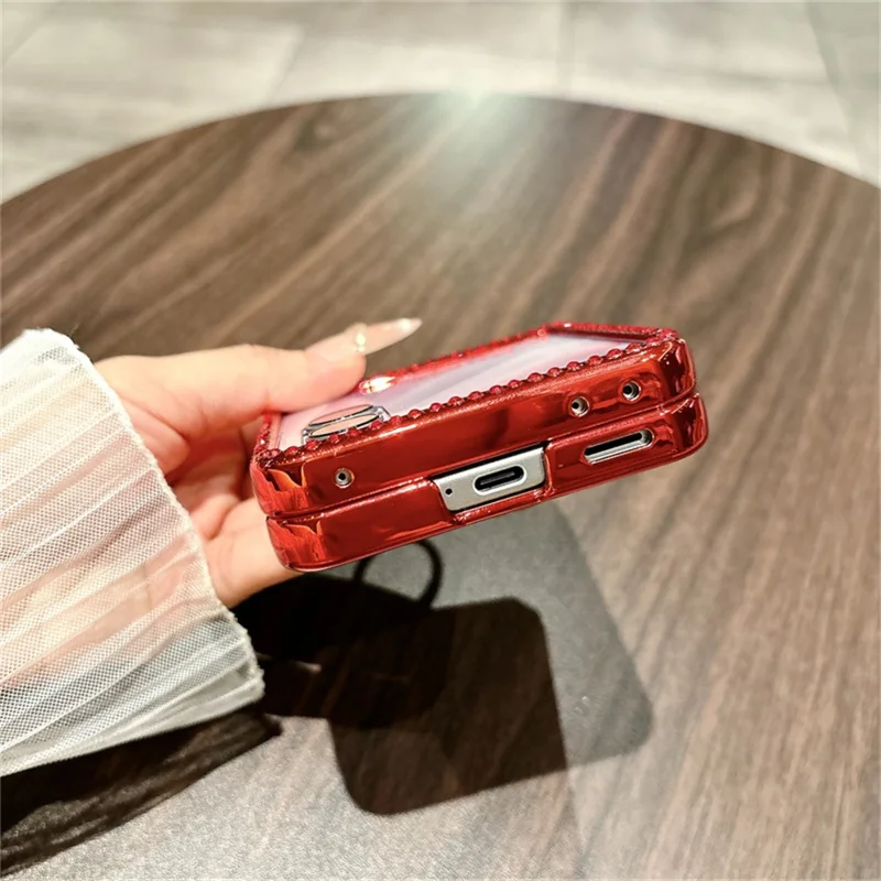 For Honor Magic V Flip 2 Case New Year Horse Pattern PC Phone Cover with Ring Holder and Tempered Glass Rear Screen Film