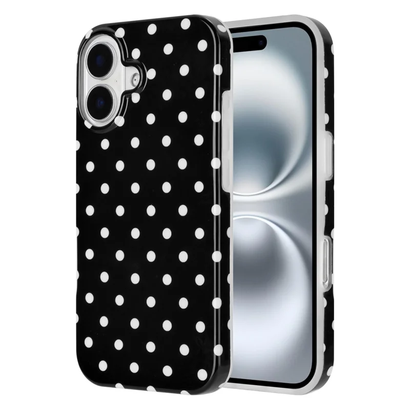 For iPhone 17 Case Dot Design IMD TPU Phone Back Cover - Black