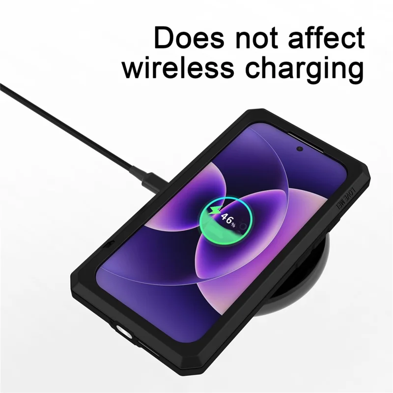 LOVE MEI pour Xiaomi 17 Pro Coque Protectrice en Verre Trempé Étui en Métal + Silicone - Noir