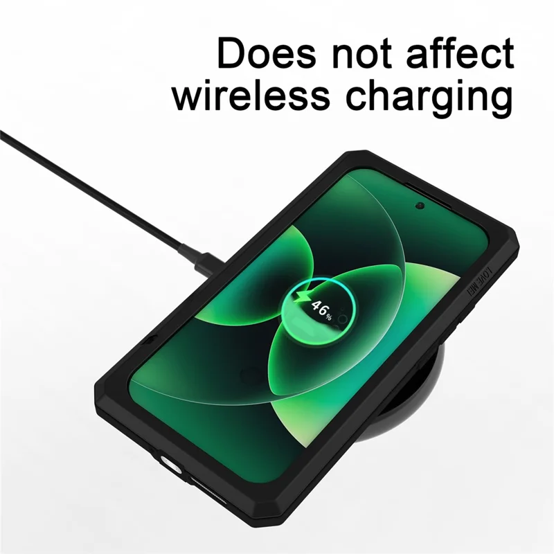 LOVE MEI Obudowa na Xiaomi 17 Pro Max z hartowanego szkła i pokrywa z metalu + silikonu - Czarny