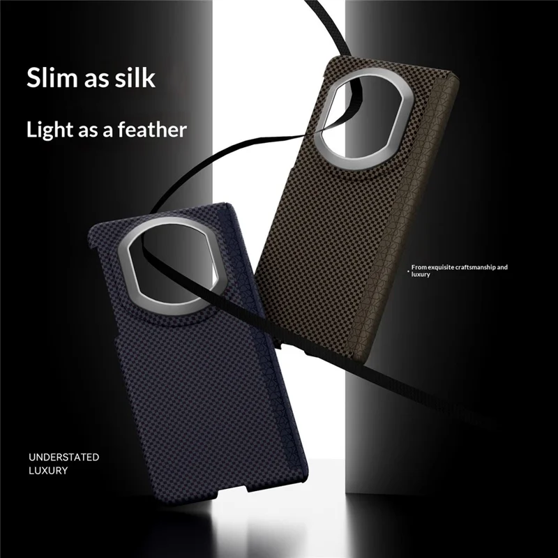 GKK Étui pour Huawei Mate X7, double axe, Kevlar, PC, ultra fin, housse magnétique de protection - Or