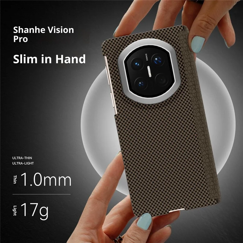 GKK For Huawei Mate X7 Case Dual Axis Kevlar PC Ultra Thin Phone Cover Magnetic Hinge Protection - Black