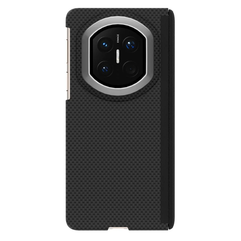 GKK pour Huawei Mate X7 Étui Texturé à Double Axe en PC Slim Couverture de Téléphone avec Charnière Magnétique Protection - Noir