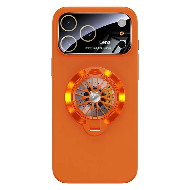 For iPhone 17 Pro Case Compatible with MagSafe Hard PC Kickstand Phone Cover - Orange